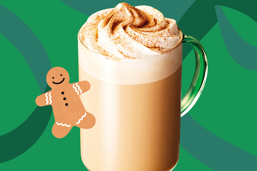 「ジンジャーブレッド ラテ」（Iced/Hot、 持ち帰りShort540円、店内利用Short550円ほか）